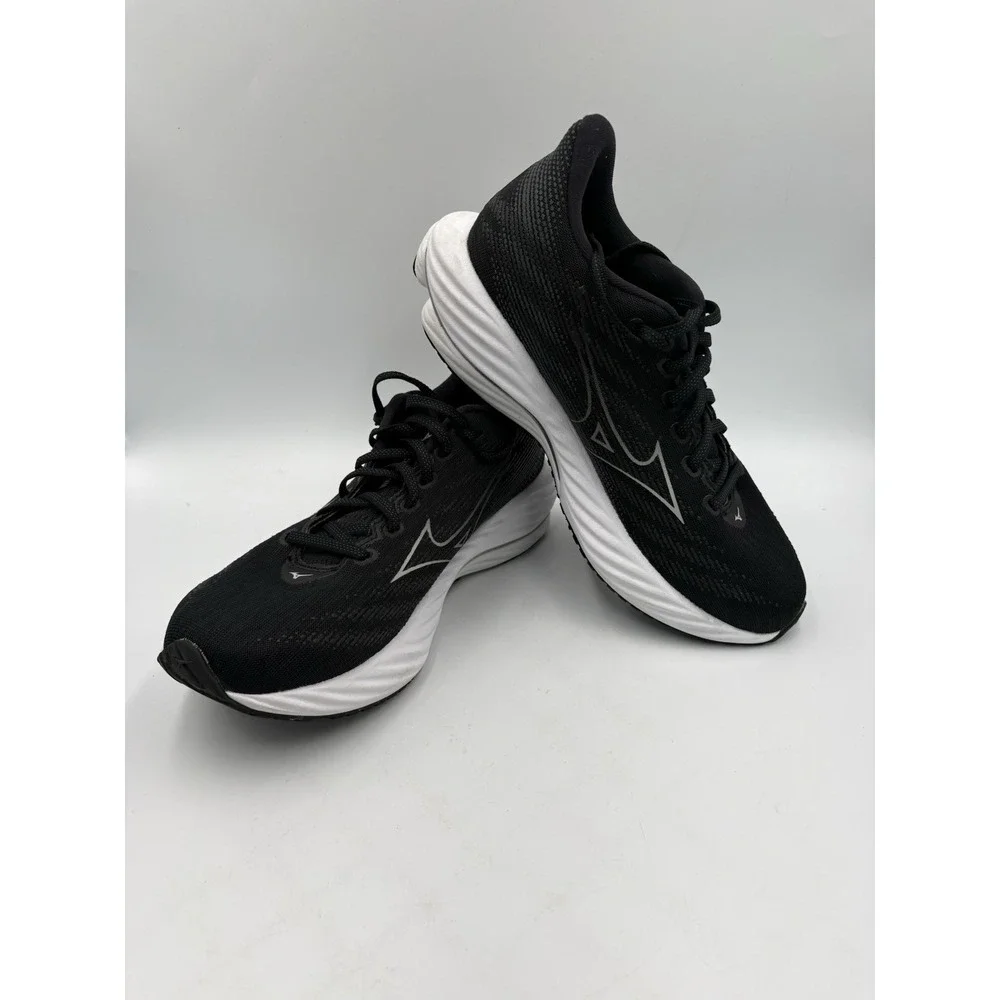 Mizuno Wave Rider 28 Womens Running Shoes Black White Sneaker 9.5
